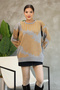 Round Crew Neck Long Sleeve Knitted Bowknot Jacquard Pattern Winter Stylish Knitwear Sweater