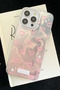 Apple iPhone 16 Pro Max Compatible Hologram Pink Heart Pattern Silicone Case Shockproof, Cover - 3