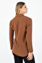 Women's Brown Jacquard Textured Woven Shirt – Chicness up to Plus Size 5XL - 5