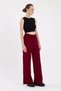 Burgundy High Waist Knitwear Palazzo Women's Trousers 2251 - 2