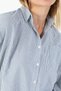 Women's Navy Blue Striped Pocket Long Sleeve Shirt – Stylish and Comfortable Office & Casual Combination - 5