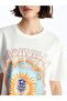 Xside Ecru Crew Neck Printed Short Sleeve Women's T-Shirt - 4