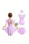 Purple Lilac Gymnastics - Ballet - Skirted Gymnastics Suit Swimsuit - Set of 3