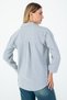 Women's Navy Blue Striped Pocket Long Sleeve Shirt – Stylish and Comfortable Office & Casual Combination - 6
