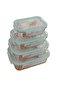 4 Piece Rectangular Pyrex Storage Container