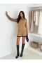 Skirted Knitwear Buttoned and Knitted Patterned Suit - 2