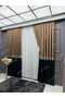 Panel Backdrop Curtain, Azra, Luxury, Coffee Gold Black, Blackout, Backdrop Curtain, Tulle Curtain, Regular Pleat, Single Wing - 5