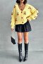 Women's Yellow Cherry Accessory Knitwear Cardigan - 3