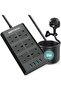 3-Meter 6 Gang Extension Cord with 4 USB Ports, Surge Protected Power Strip, 6 UK-UAE Multi - 2