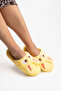 Women's Yellow Rabbit Figured Plush House Slippers Non-Slip Silent Sole