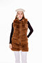Classic Imported Plush Caramel Faux Plump Fur Vest