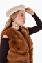 Classic Imported Plush Caramel Faux Plump Fur Vest - 7