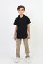 Unisex Black Polo Neck T-Shirt - School T-Shirt