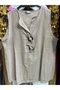 Women's Sleeveless Linen Buttoned Blouse