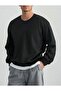 Black Plain Crew Neck Sweatshirt