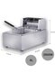 Electric Deep Fryer, 6.3QT/6L Stainless Steel Professional Commercial Frying Machine with Triple Bas - 3