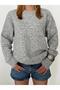 Crew Neck Oversize Elite Setona Knitwear Sweater Gray - 3