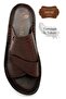 Genuine Real Leather Men's Slippers Lightweight Slippers Leather 3D Coffee