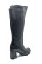 Jabuka Genuine Leather Orthopedic Heeled Women's Boots Black - 3