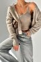 Cardigan Tank Top Double Set - Light Mink - 3