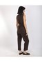 Women's Bitter Brown Shawl Collar Vest Pants Two-Piece Set - 7