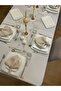 Sequin Gold Embroidery Detailed Seamless Tablecloth Off-White - 5