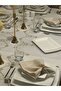 Sequin Gold Embroidery Detailed Seamless Tablecloth Off-White - 4