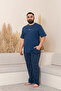 Summer Large Size Men's Cotton Pajama Set- Short Sleeve Men's Pajama - 4