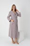 Hooded Pregnant and Maternity Striped Long Dressing Gown - 3