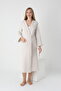 Hooded Pregnant and Maternity Striped Long Dressing Gown