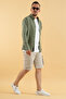Men's Khaki Slim Fit Slim Fit Viscose Linen Shirt - 4