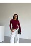 Women's Burgundy Long Sleeve Sany Blouse Hzl25S-Fry123351 - 2