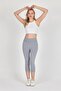Women's Gray High Waist Capri Leggings - 2