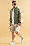 Men's Khaki Slim Fit Slim Fit Viscose Linen Shirt - 3
