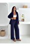 Wide Leg Strawberry Fabric Shirt Suit with Elastic Waist - 5