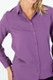Women's Purple Basic Long Sleeve Button Stylish Shirt - Classic Stylish - 5