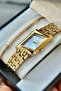 Women's Wristwatch Rectangular Case Steel Cord 3Atm Waterproof Gift Box and Bracelet Gift. - 3