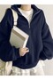 Unisex Stand Collar Half Zipper Sweatshirt - 3