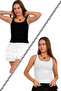 2-Piece Black/White Embroidery Detail 100% Cotton Thick Strap Bluz