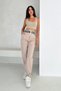 Elastic Waist Fashion Trousers Cream - 3