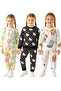 3 Pcs Two Rope Drawstring Seasonal Printed Bottom Top Girl Children's Double Set