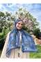 Rossa Pattern Soft Shawl - Cold Blue