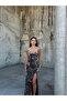 Trend Slit Velvet Pulpayet Dress Silver 583293 - 2