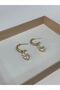 D’Oro Heart Stone Dangle Earrings