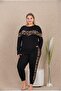 Women's Pajama Set with Long Sleeves, Leopard Print, Cuffs, Oversized Size - 2