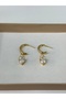 D’Oro Heart Stone Dangle Earrings - 2