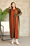 Round Neckline, Long Sleeve, Bow Patterned Midi Length Cardigan Look One-Piece Knitwear Dress - 8