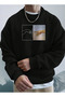 Unisex Women/Men Hand Custom Printed Colorful Oversize Crew Neck Cotton Sweatshirt