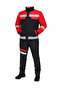 Waterproof Windproof Reflective Biker Navy Blue Red Cold Weather Coat Pants Set - 2