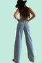 Women's Blue Relaxed Fit Extra High Waist Palazzo Jeans - 2